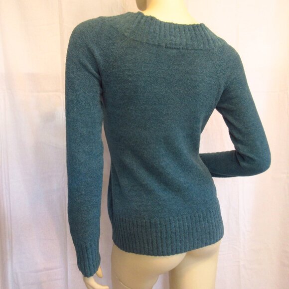 Vintage Y2K Wet Seal Teal Knit Sweater Top M Preppy Academia Retro Chic Corpcore - Picture 10 of 15